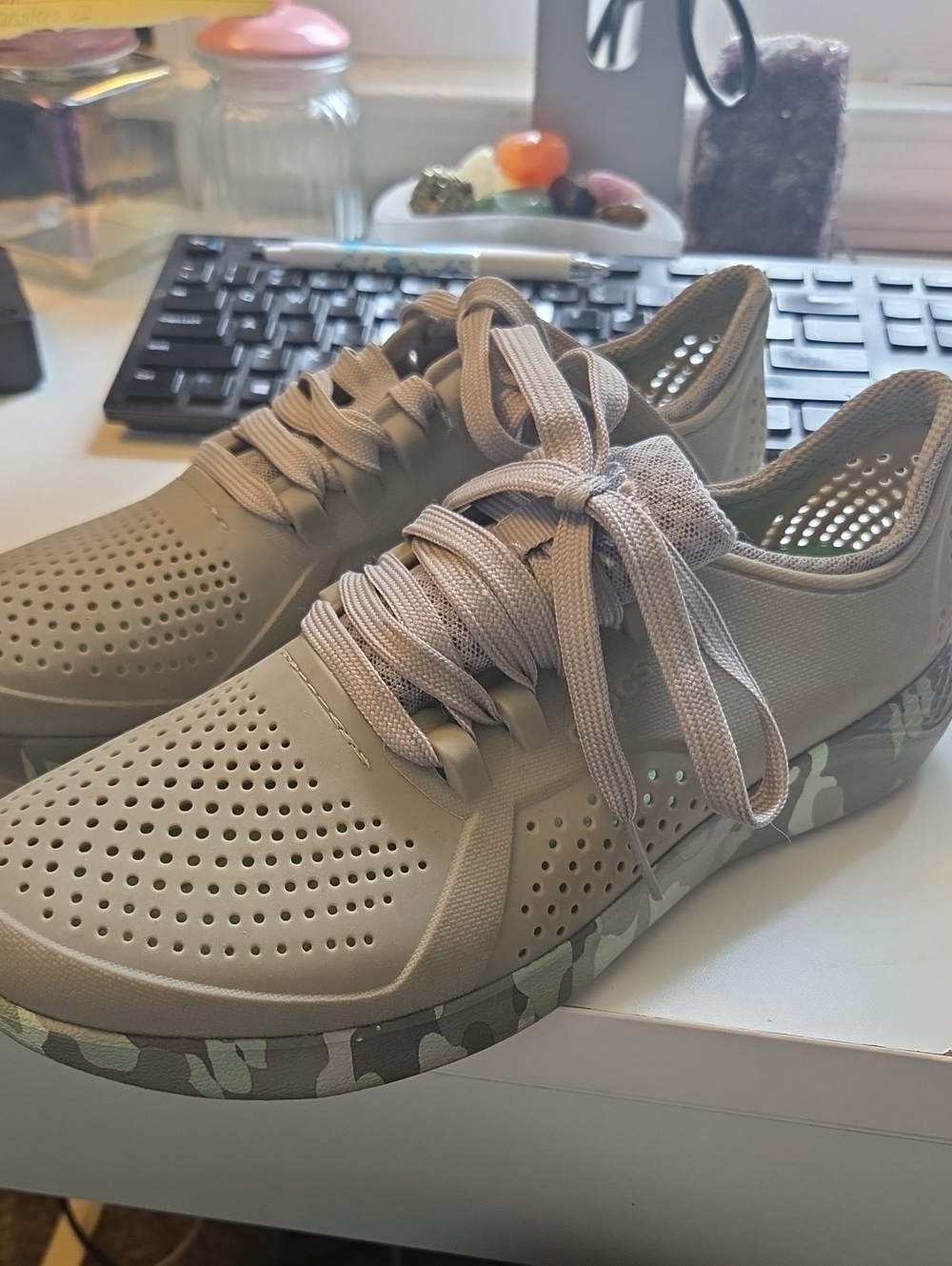 Women's Casual Lace-Up Sneakers in Taupe